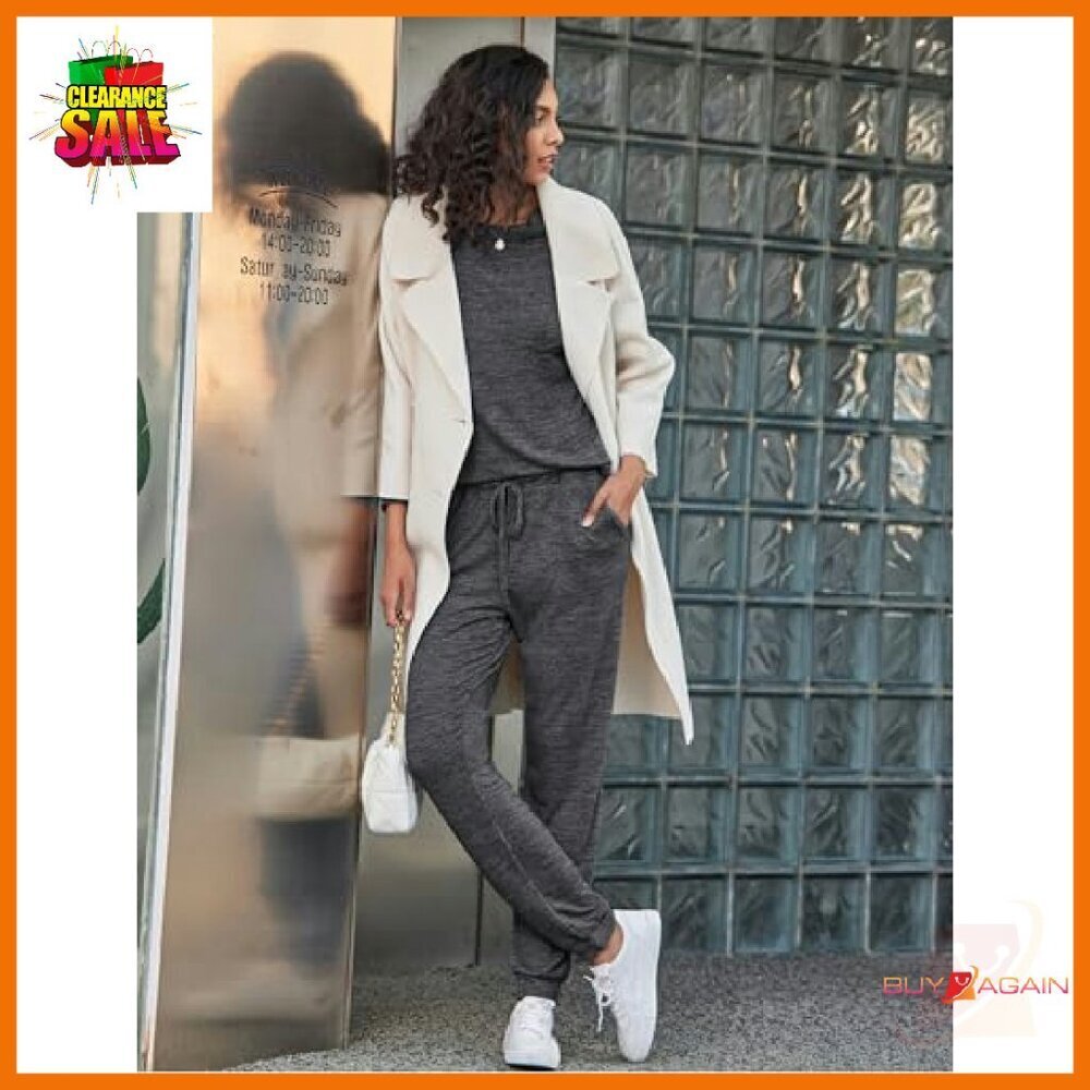 Soft Long Sleeve Pajama Set with Pockets, Joggers, Lounge Wear - Picture 4 of 8
